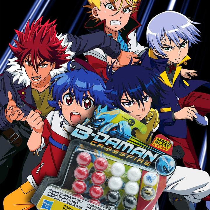 Hasbro B-Daman Crossfire B-DA Marble Reload Pack – 18 Precision Battle Marbles for Kids 6+ | Compatible with B-Daman Blasters | Includes Exclusive Emblem Marbles | Boost Your Ammo for High-Speed Arena Battles | Online Play Code & B-Daman App Access