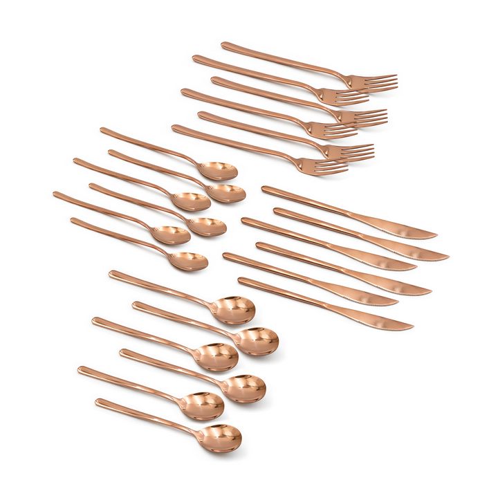 Dazzle Dine Copper Cutlery Set of 4, 16 & 24