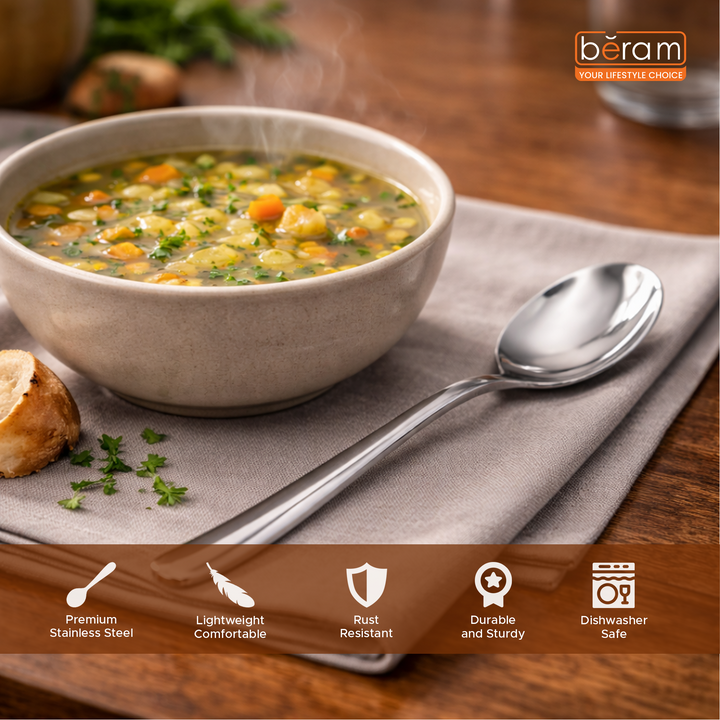 BERAM Dazzle Dine in Silver Cutlery Elegant Stainless Steel, 18/10 Grade Kitchen Utensils Set Tableware Set for Home, Restaurants and More