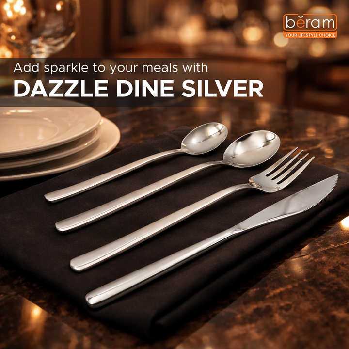 Dazzle Dine Silver Cutlery Set of 4, 16 & 24