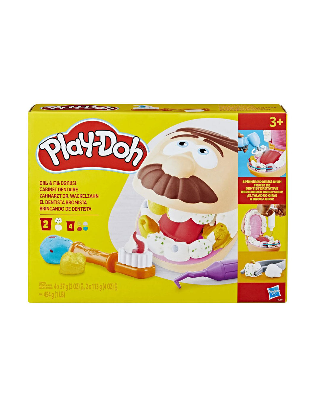 Play-Doh Drill ‘n Fill Dentist Kit – 16oz Dental Playset with 6 Play-Doh Colors, Includes Tools for Filling, Brushing & Cleaning Teeth, Encourages Creativity & Role Play for Kids 3+, Safe and Durable by Hasbro