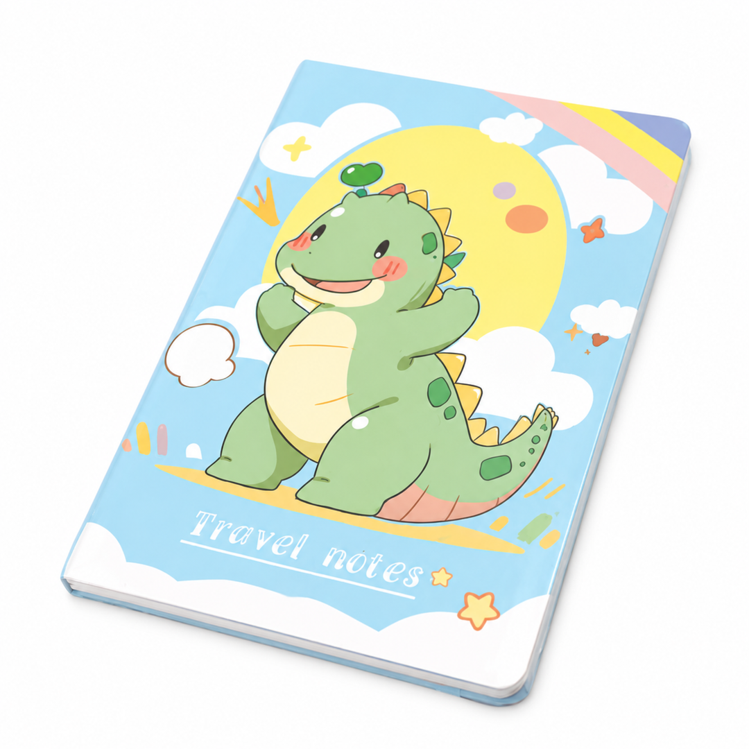 Dinosaur Diary for Students, Cute Dinosaur Notebook for Boys and Girls, Colorful Cartoon Ruled Journal for Writing, Drawing, School Notes, Travel & Everyday Use