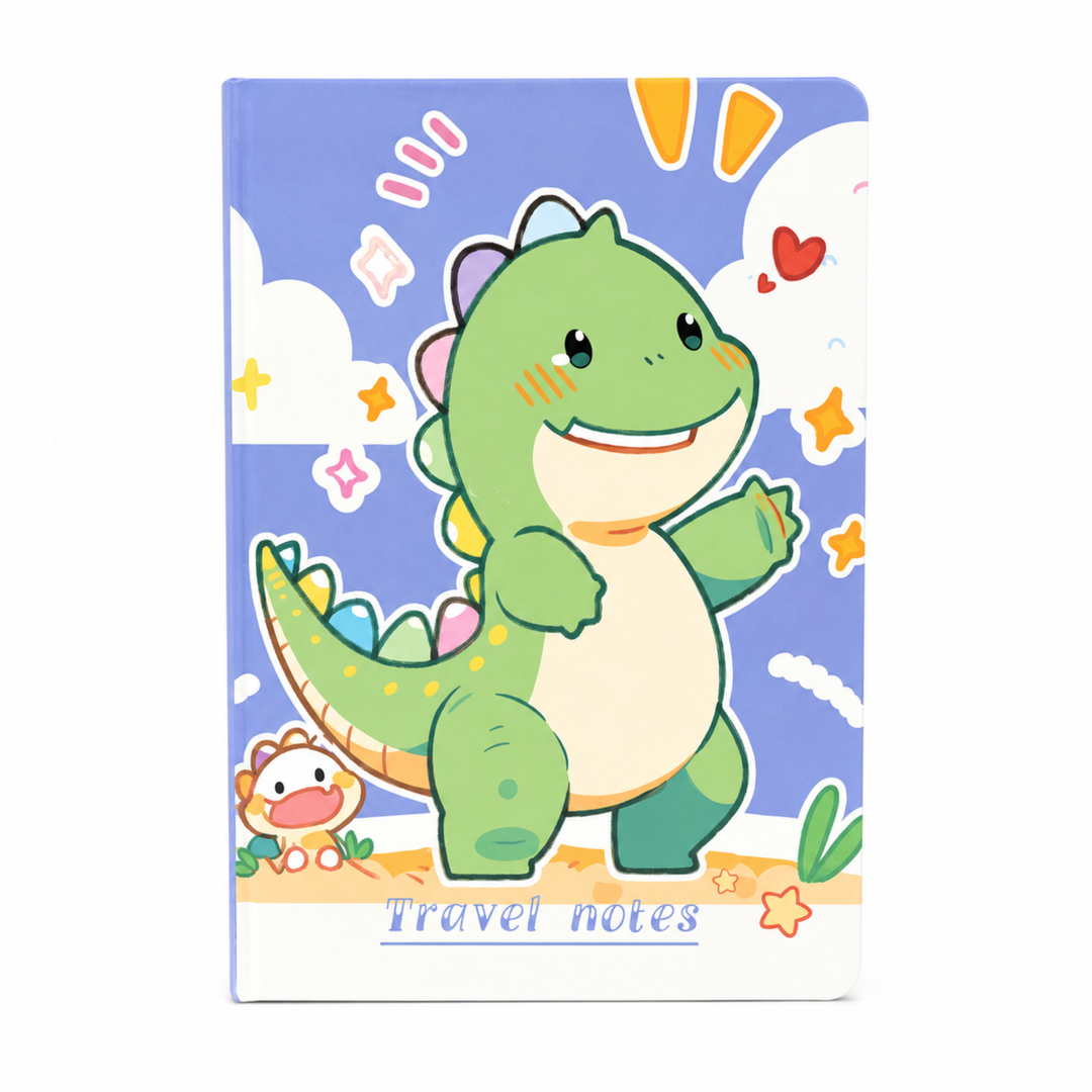Dinosaur Diary for Students, Cute Dinosaur Notebook for Boys and Girls, Colorful Cartoon Ruled Journal for Writing, Drawing, School Notes, Travel & Everyday Use