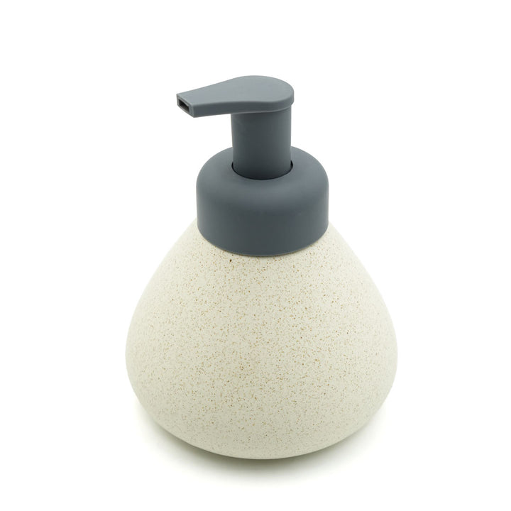 Beram Pear-Shaped Soap Dispenser 380ml Matte Ceramic Lotion Pump Bottle Elegant Countertop Bathroom Accessory for Hand Soap Sanitizer or Shampoo(Dotted Pear Black and White)