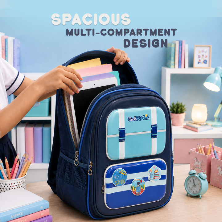 Edupack 14 Inch Kids School Backpack | Lightweight Durable School Bag for Boys & Girls | Spacious Multi-Compartment Travel Backpack for School & Daily Use