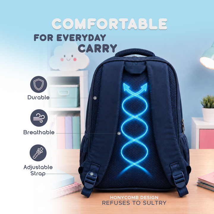 Edupack 14 Inch Kids School Backpack | Lightweight Durable School Bag for Boys & Girls | Spacious Multi-Compartment Travel Backpack for School & Daily Use