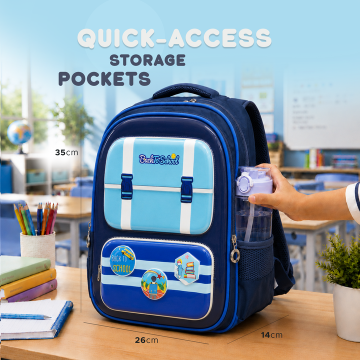 Edupack 14 Inch Kids School Backpack | Lightweight Durable School Bag for Boys & Girls | Spacious Multi-Compartment Travel Backpack for School & Daily Use