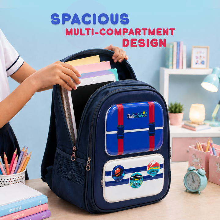 Edupack 14 Inch Kids School Backpack | Lightweight Durable School Bag for Boys & Girls | Spacious Multi-Compartment Travel Backpack for School & Daily Use