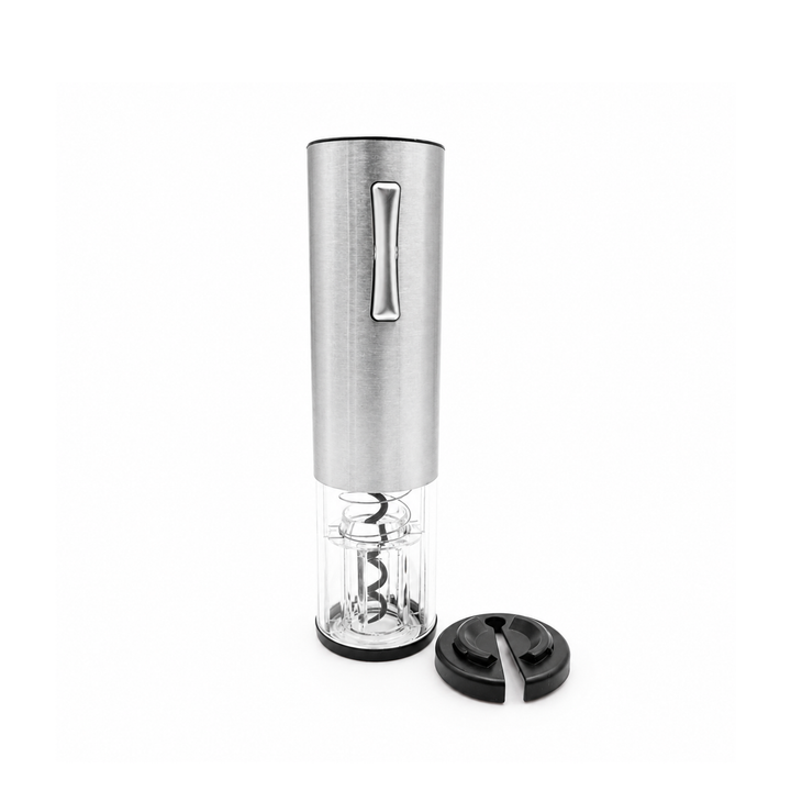 BERAM Electric Wine Opener – Transparent  Automatic Bottle Corkscrew with LED Light, One-Touch Button, Matte Finish, Foil Cutter Base & See-Through Shell Design