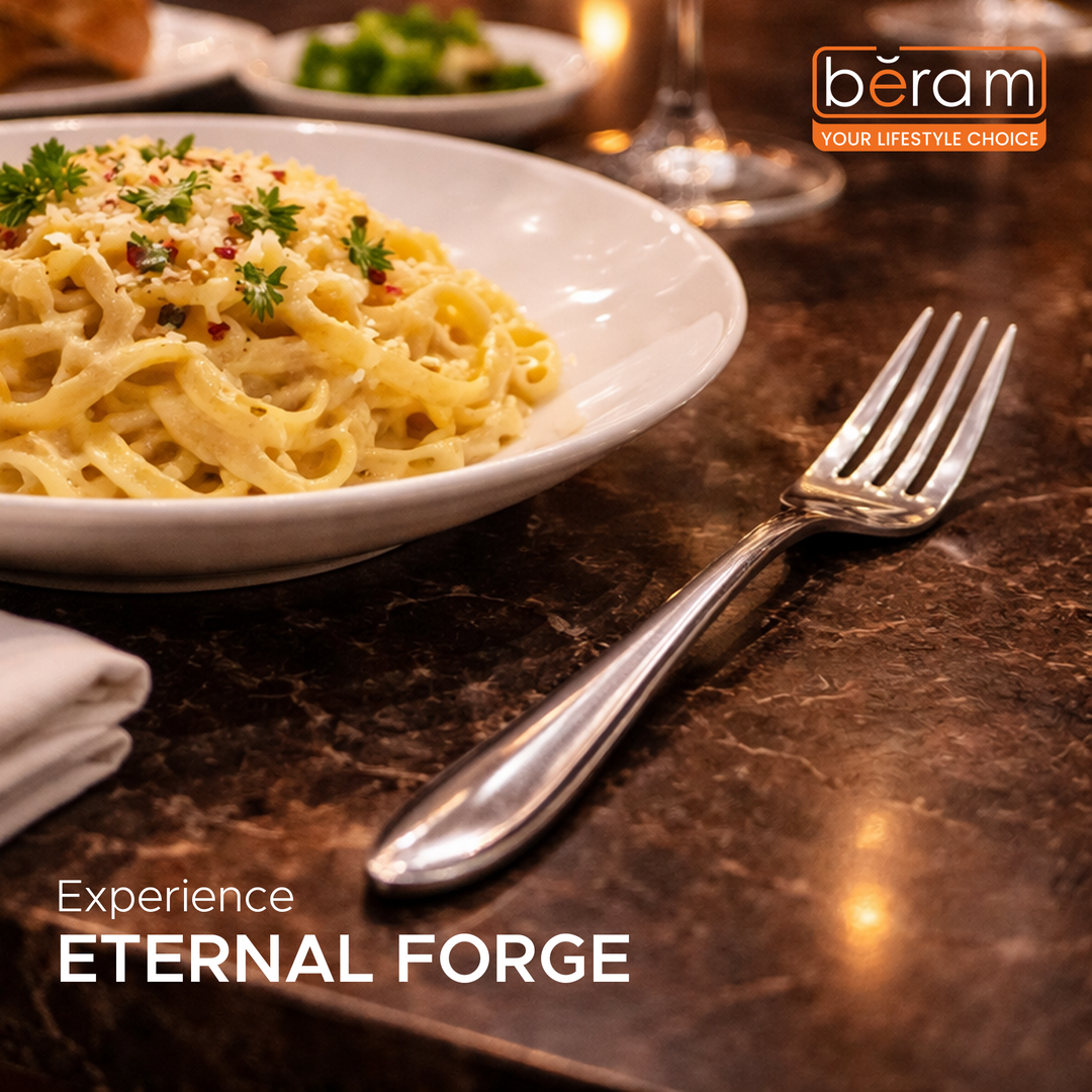 BERAM Eternal Forge Cutlery, Elegant Stainless Steel Flatware, 18/10 Grade, Kitchen Utensils Set, Tableware Set For Home, Restaurants, Hotels and More