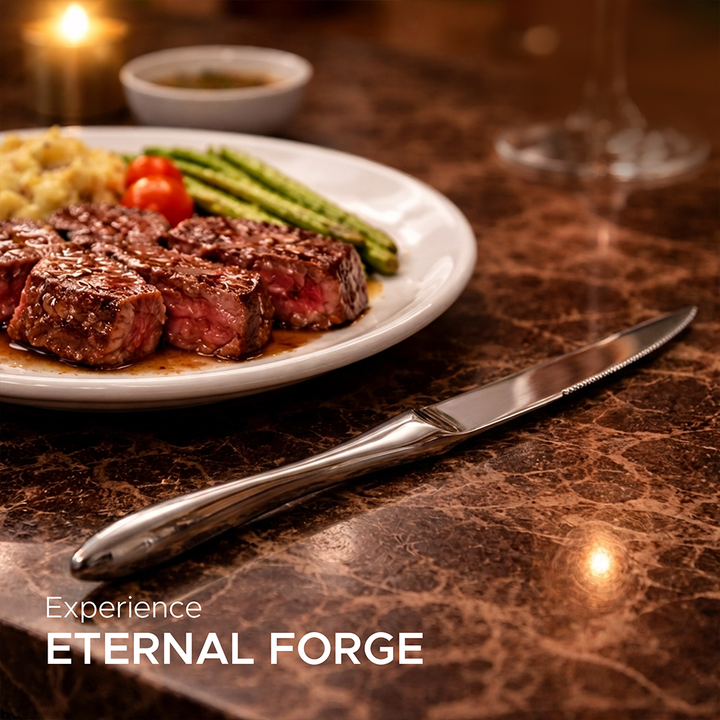 BERAM Eternal Forge Cutlery, Elegant Stainless Steel Flatware, 18/10 Grade, Kitchen Utensils Set, Tableware Set For Home, Restaurants, Hotels and More