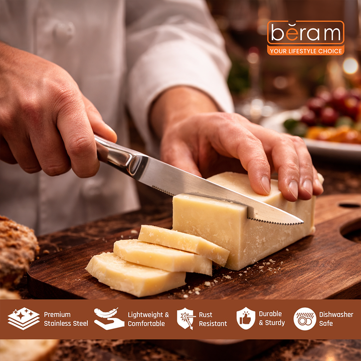 BERAM Eternal Forge Cutlery, Elegant Stainless Steel Flatware, 18/10 Grade, Kitchen Utensils Set, Tableware Set For Home, Restaurants, Hotels and More