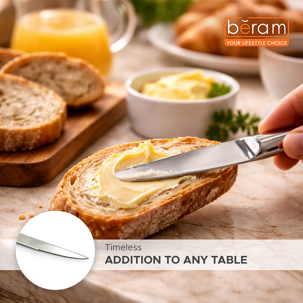 BERAM Eternal Forge Cutlery, Elegant Stainless Steel Flatware, 18/10 Grade, Kitchen Utensils Set, Tableware Set For Home, Restaurants, Hotels and More