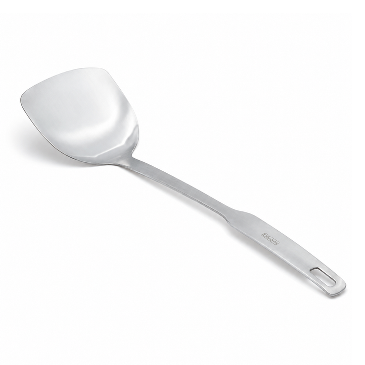 BERAM Stainless Steel Spatula, Cooking Utensil, Flat Handle Kitchen Tool, 304 Stainless Steel, 100% Food Grade, Compact, Lightweight, Elegant Design, Silver