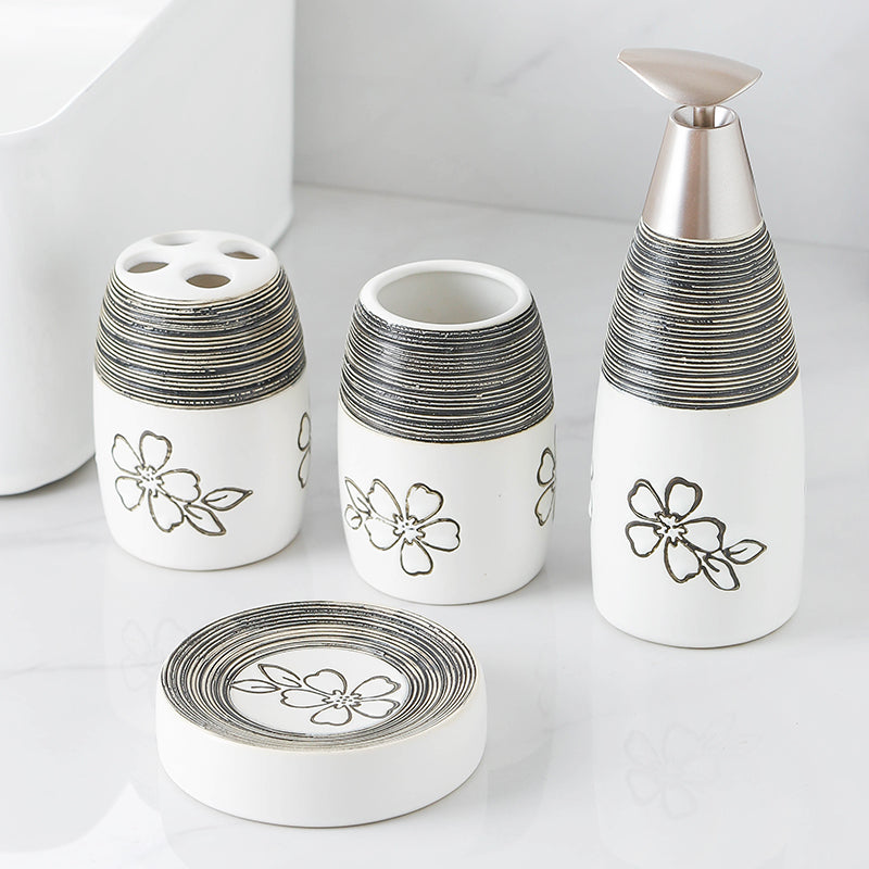 Flower stripes White and Black liquid dispenser
