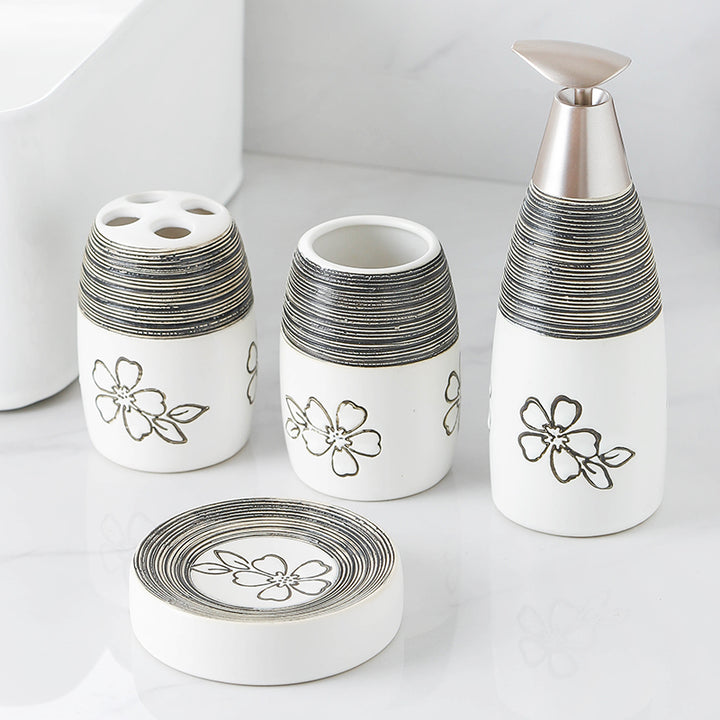 Flower stripes White and Black liquid dispenser