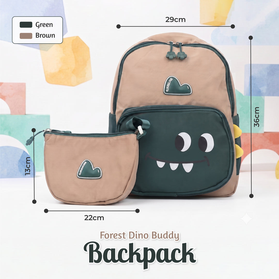 Buddy Animal School Backpack with Matching Side Bag, Lightweight Student Book Bag Set, Cute Cartoon School Backpack with Adjustable Shoulder Straps, Multi Pocket Backpack School, Daily Use & Travel.