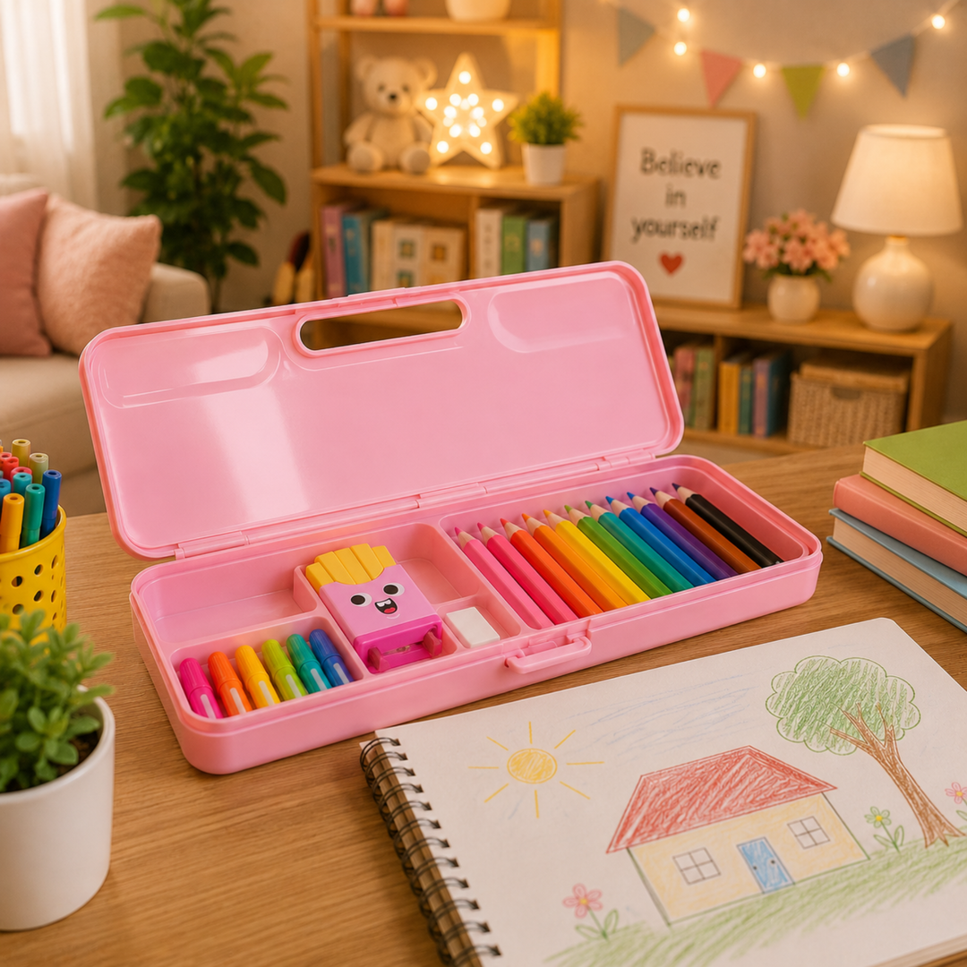 French Fries Pencil Sharpener with Eraser, Cute Cartoon Manual Pencil Sharpener with Attractive Design, Novelty Desk Sharpener for School, Office, Home, Study and Everyday Use