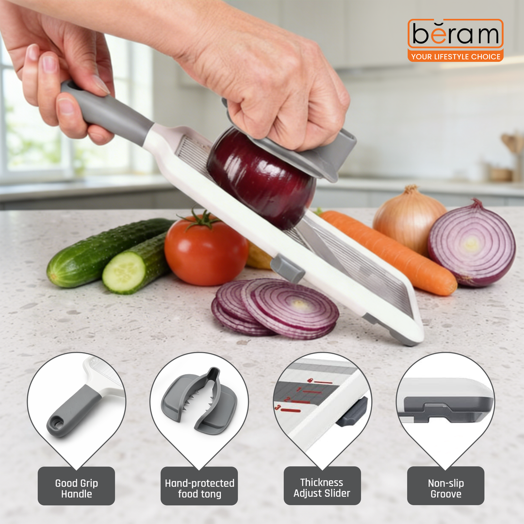 BERAM Manual Vegetable Cutter & Slicer Multi Purpose Mandoline Slicer Onion & Potato Chopper for Kitchen Food Chopper Vegetable Slicer Cutter Kitchen Tools & Gadgets for Home