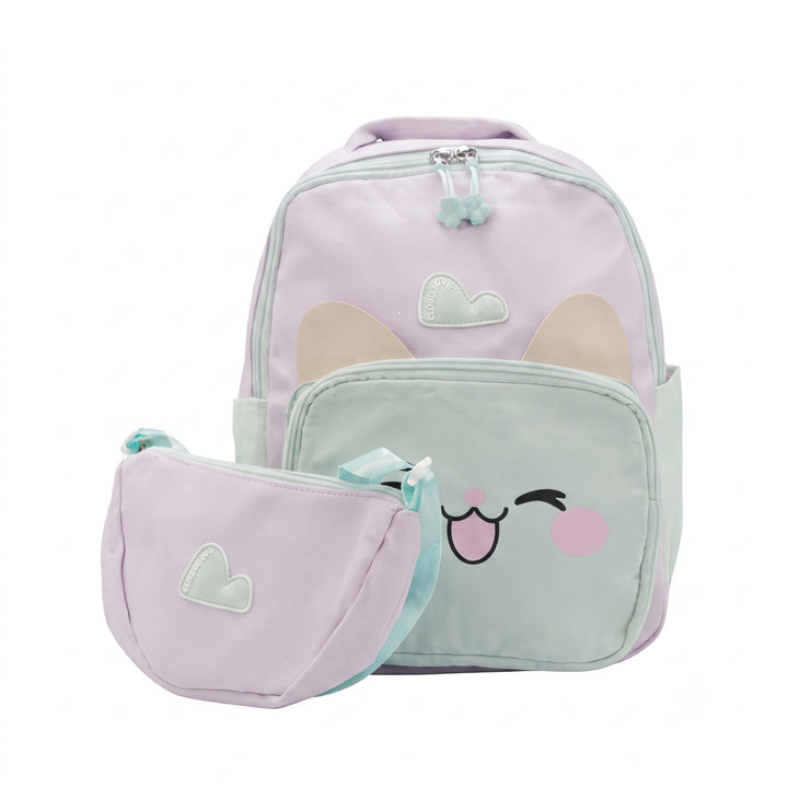 Buddy Animal School Backpack with Matching Side Bag, Lightweight Student Book Bag Set, Cute Cartoon School Backpack with Adjustable Shoulder Straps, Multi Pocket Backpack School, Daily Use & Travel.