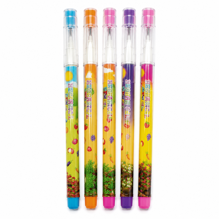 Pencil Set with Cap – 0.7mm HB Lead Pens, Cute Printed Design, Smooth Writing Drafting Pencil for Office, School, Drawing & Sketching
