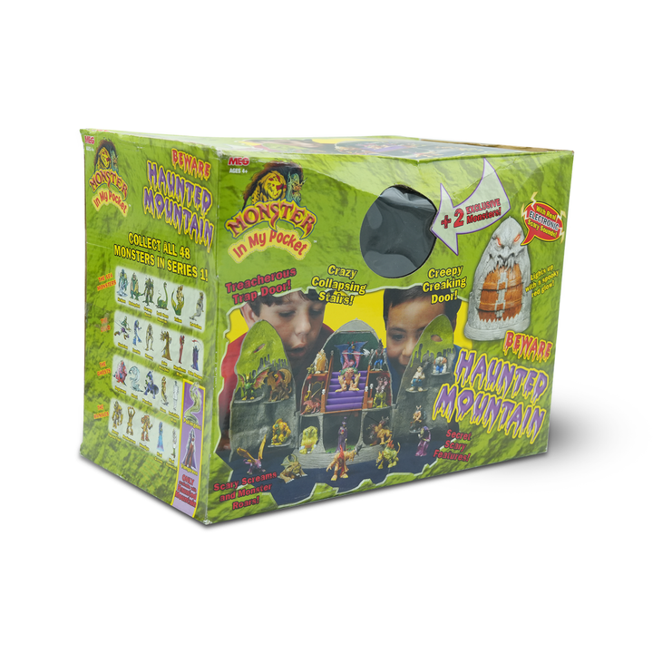 MEG Monster in My Pocket Haunted Mountain Playset – Interactive Monster Hideout with Trap Door, Creaking Doors & Collapsing Stairs | Includes 2 Exclusive Monsters | Sound Effects | Collect All 48 Figures | Spooky Playset for Kids Ages 5+
