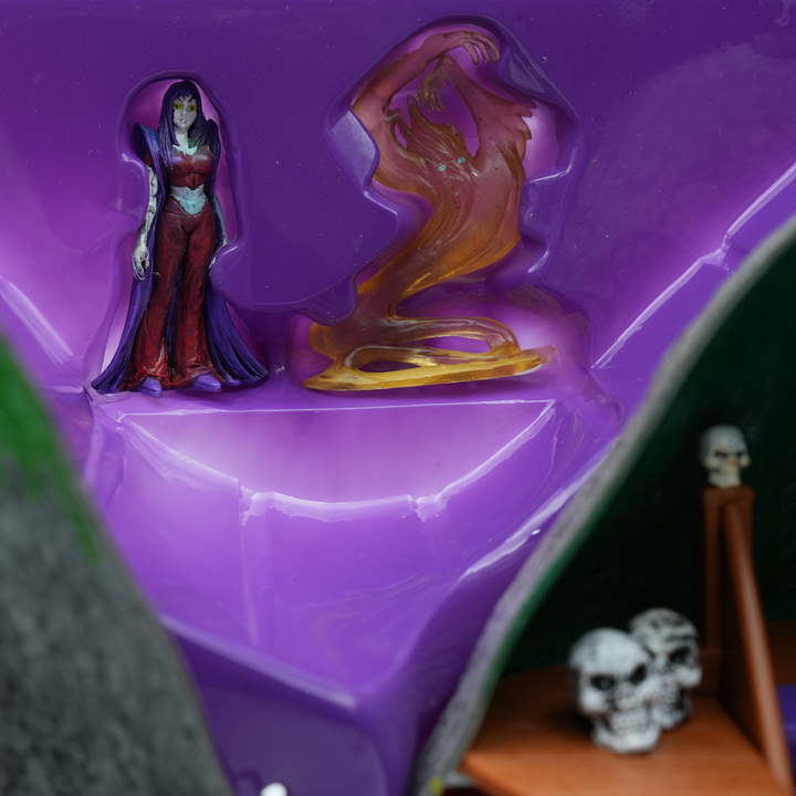 MEG Monster in My Pocket Haunted Mountain Playset – Interactive Monster Hideout with Trap Door, Creaking Doors & Collapsing Stairs | Includes 2 Exclusive Monsters | Sound Effects | Collect All 48 Figures | Spooky Playset for Kids Ages 5+