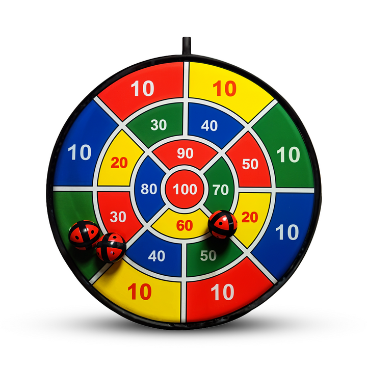 Playtive Hook & Loop Dartboard Set for Kids – Colorful Target Game with 3 Velcro Balls, Safe Indoor/Outdoor Toy for Ages 3+, Fun Educational Game for Hand-Eye Coordination, Scoring Skills & Family Playtime – TÜV GS Certified