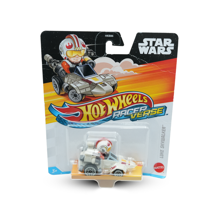 Mattel Hot Wheels RacerVerse Star Wars Luke Skywalker Die-Cast Car – Collectible Character Vehicle for Kids 3+ | Inspired by Rebel Pilot X-Wing Design | Compatible with Hot Wheels Tracks | Durable & Detailed | Must-Have for Star Wars Fans