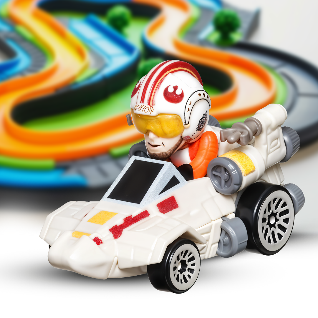 Mattel Hot Wheels RacerVerse Star Wars Luke Skywalker Die-Cast Car – Collectible Character Vehicle for Kids 3+ | Inspired by Rebel Pilot X-Wing Design | Compatible with Hot Wheels Tracks | Durable & Detailed | Must-Have for Star Wars Fans