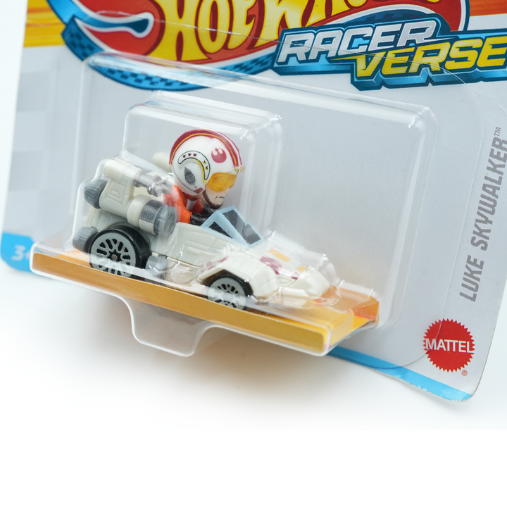 Mattel Hot Wheels RacerVerse Star Wars Luke Skywalker Die-Cast Car – Collectible Character Vehicle for Kids 3+ | Inspired by Rebel Pilot X-Wing Design | Compatible with Hot Wheels Tracks | Durable & Detailed | Must-Have for Star Wars Fans