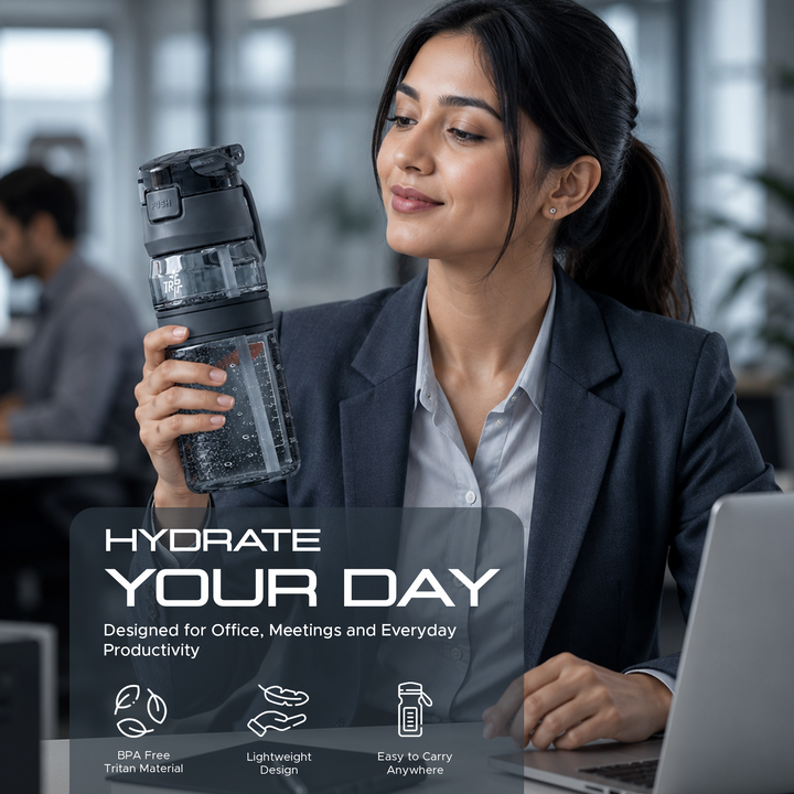 TR6 Hydro Boost Active Clear 550ml Water Bottle BPA Free Tritan Transparent Leak Proof Push Lid with Straw & Handle Lightweight Shatter Resistant Odor Free Ideal for Kids Office Gym & Daily use