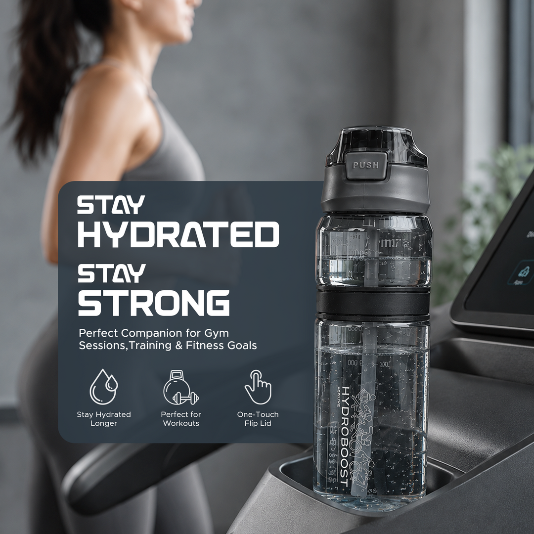 TR6 Hydro Boost Active Clear Water Bottle BPA Free Tritan Sports Bottle with Lockable Flip Lid Leakproof & Durable Ideal for Gym Office Outdoor Travel School 850ml