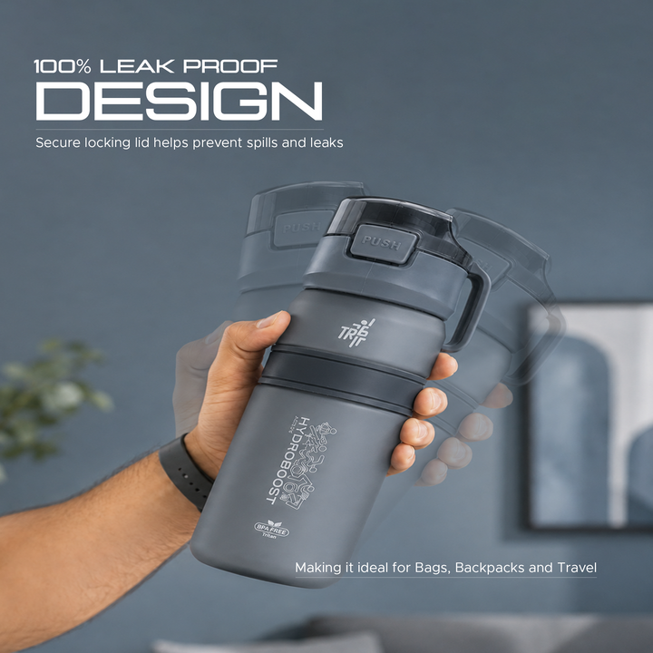 TR6 Hydra Boost Active Frosted 550ml BPA Free Tritan Bottle with Straw, Lockable Flip Lid Leakproof, Lightweight & Stylish Ideal for Gym, Work, School & Outdoor Use