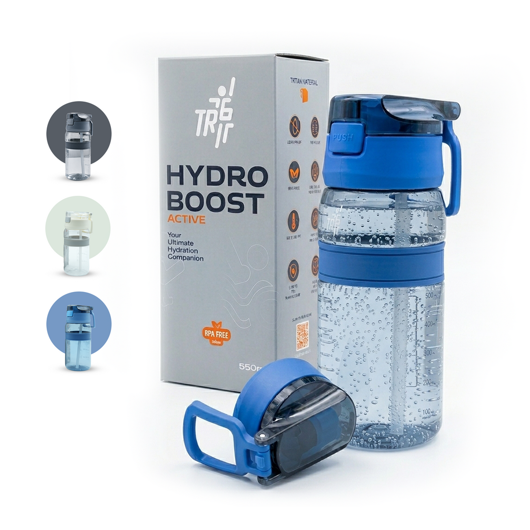 TR6 Hydro Boost Active Clear 550ml Water Bottle BPA Free Tritan Transparent Leak Proof Push Lid with Straw & Handle Lightweight Shatter Resistant Odor Free Ideal for Kids Office Gym & Daily use