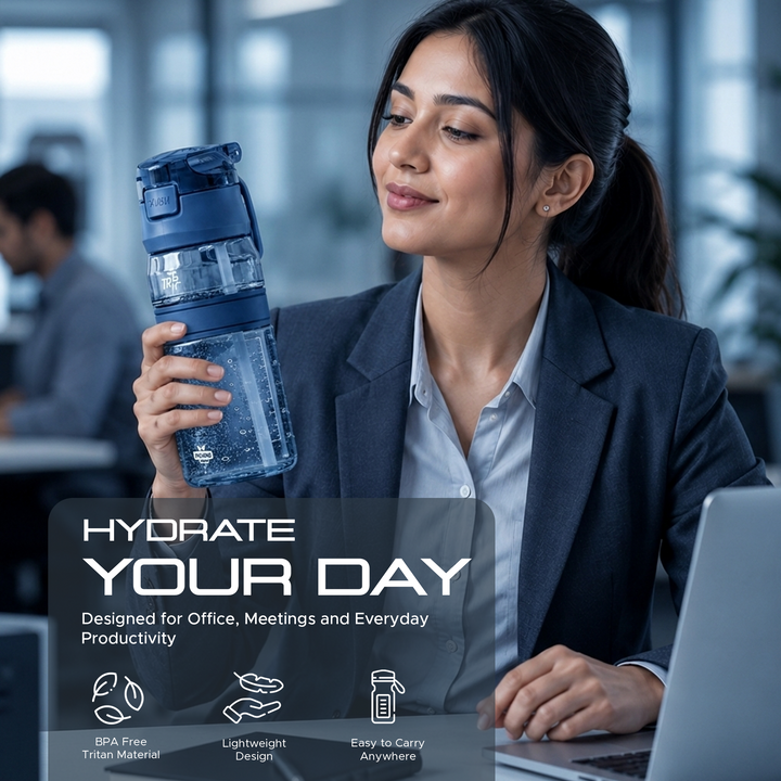 TR6 Hydro Boost Active Clear 550ml Water Bottle BPA Free Tritan Transparent Leak Proof Push Lid with Straw & Handle Lightweight Shatter Resistant Odor Free Ideal for Kids Office Gym & Daily use