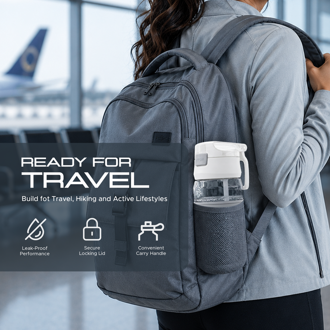 TR6 Hydro Boost Active Clear 550ml Water Bottle BPA Free Tritan Transparent Leak Proof Push Lid with Straw & Handle Lightweight Shatter Resistant Odor Free Ideal for Kids Office Gym & Daily use