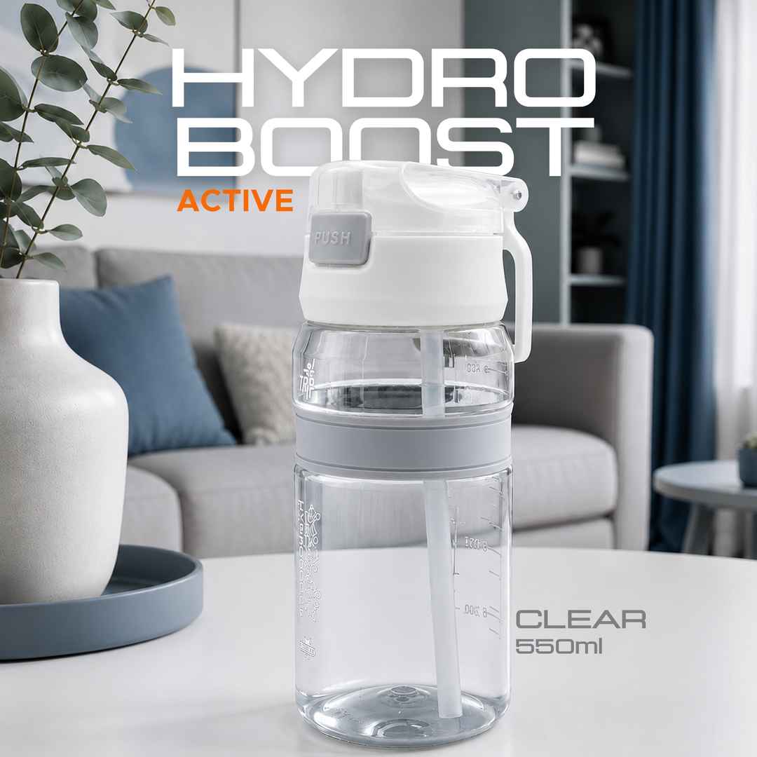 TR6 Hydro Boost Active Clear 550ml Water Bottle BPA Free Tritan Transparent Leak Proof Push Lid with Straw & Handle Lightweight Shatter Resistant Odor Free Ideal for Kids Office Gym & Daily use