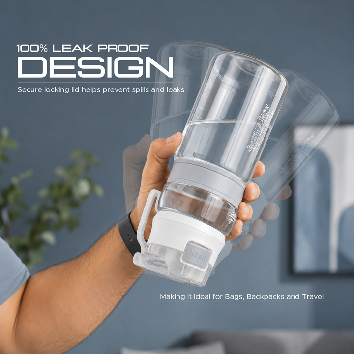 TR6 Hydro Boost Active Clear 550ml Water Bottle BPA Free Tritan Transparent Leak Proof Push Lid with Straw & Handle Lightweight Shatter Resistant Odor Free Ideal for Kids Office Gym & Daily use