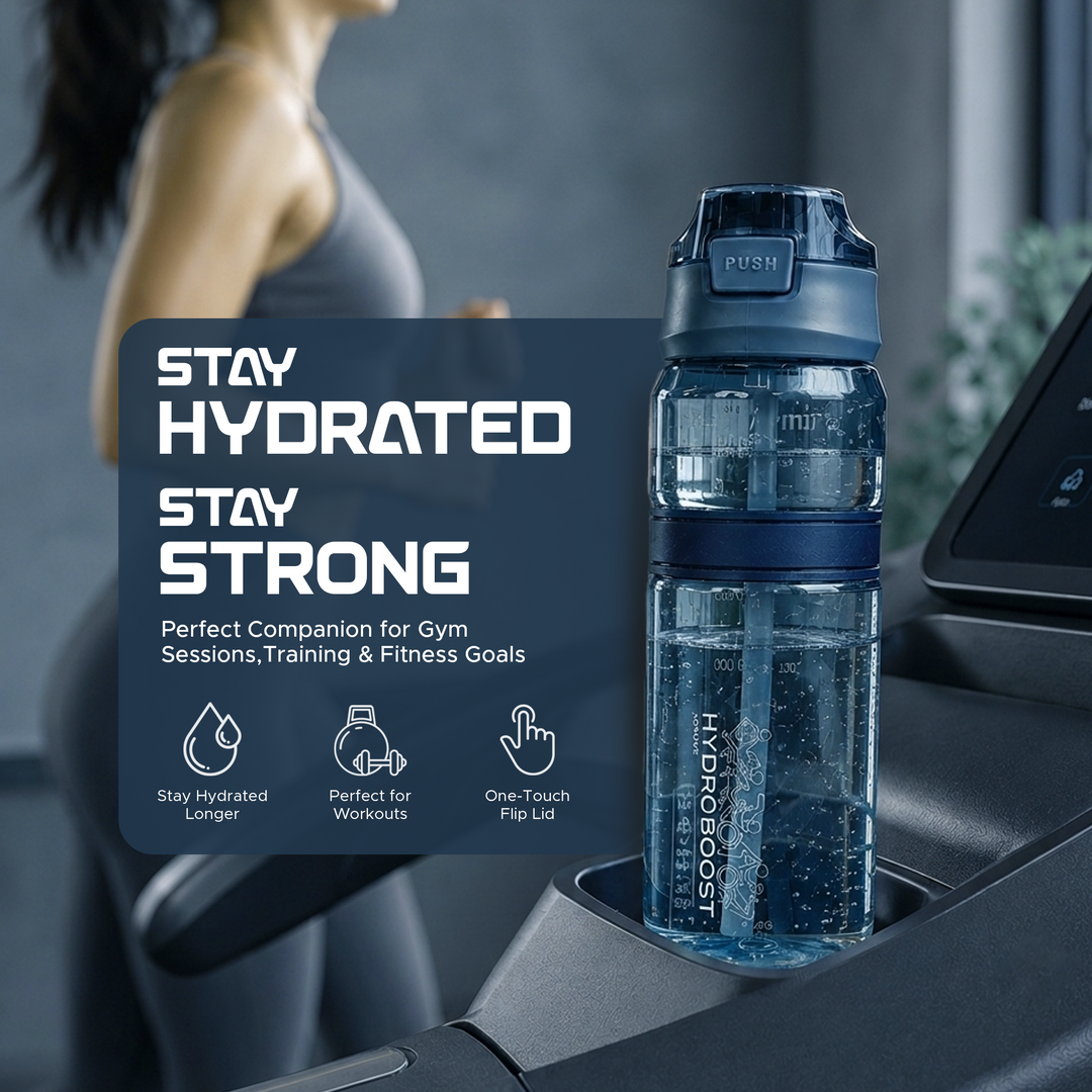 TR6 Hydro Boost Active Clear Water Bottle BPA Free Tritan Sports Bottle with Lockable Flip Lid Leakproof & Durable Ideal for Gym Office Outdoor Travel School 850ml