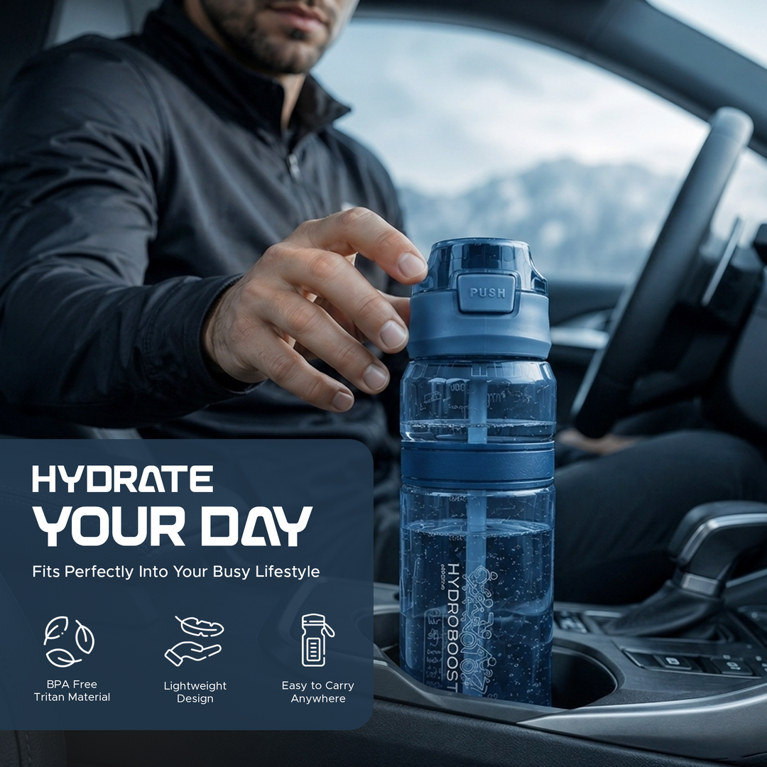 TR6 Hydro Boost Active Clear Water Bottle BPA Free Tritan Sports Bottle with Lockable Flip Lid Leakproof & Durable Ideal for Gym Office Outdoor Travel School 850ml