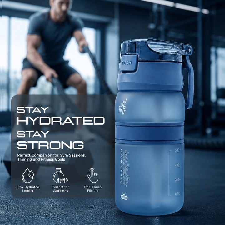 TR6 Hydra Boost Active Frosted 550ml BPA Free Tritan Bottle with Straw, Lockable Flip Lid Leakproof, Lightweight & Stylish Ideal for Gym, Work, School & Outdoor Use
