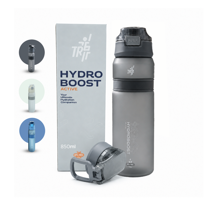 TR6 Hydra Boost Active Frosted Bottle BPA Free Tritan Sports Bottle with Secure Flip Lock Lid Leakproof, Durable & Stylish Ideal for Gym, Travel & Everyday Use 850ml