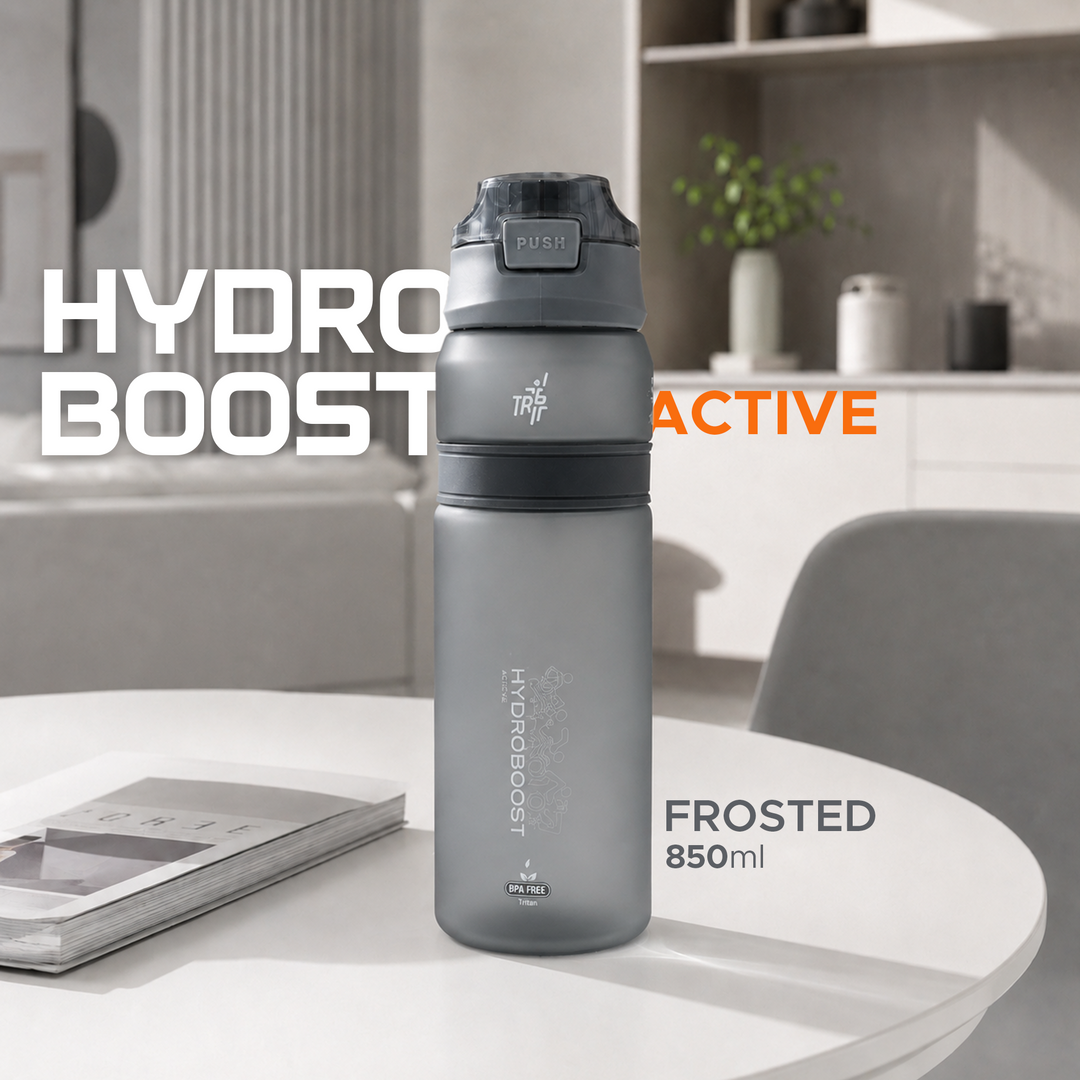 TR6 Hydra Boost Active Frosted Bottle BPA Free Tritan Sports Bottle with Secure Flip Lock Lid Leakproof, Durable & Stylish Ideal for Gym, Travel & Everyday Use 850ml
