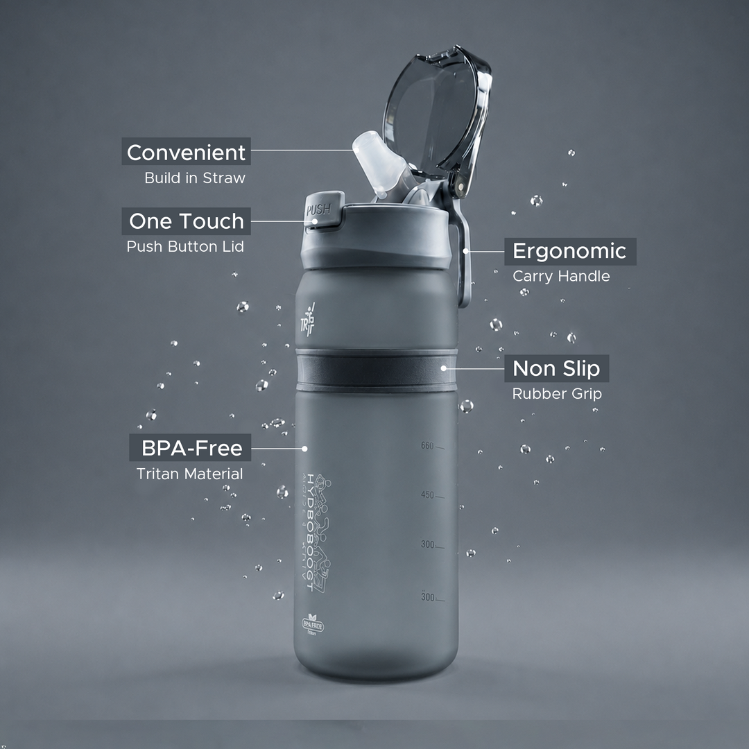 TR6 Hydra Boost Active Frosted Bottle BPA Free Tritan Sports Bottle with Secure Flip Lock Lid Leakproof, Durable & Stylish Ideal for Gym, Travel & Everyday Use 850ml