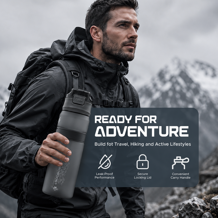 TR6 Hydra Boost Active Frosted Bottle BPA Free Tritan Sports Bottle with Secure Flip Lock Lid Leakproof, Durable & Stylish Ideal for Gym, Travel & Everyday Use 850ml