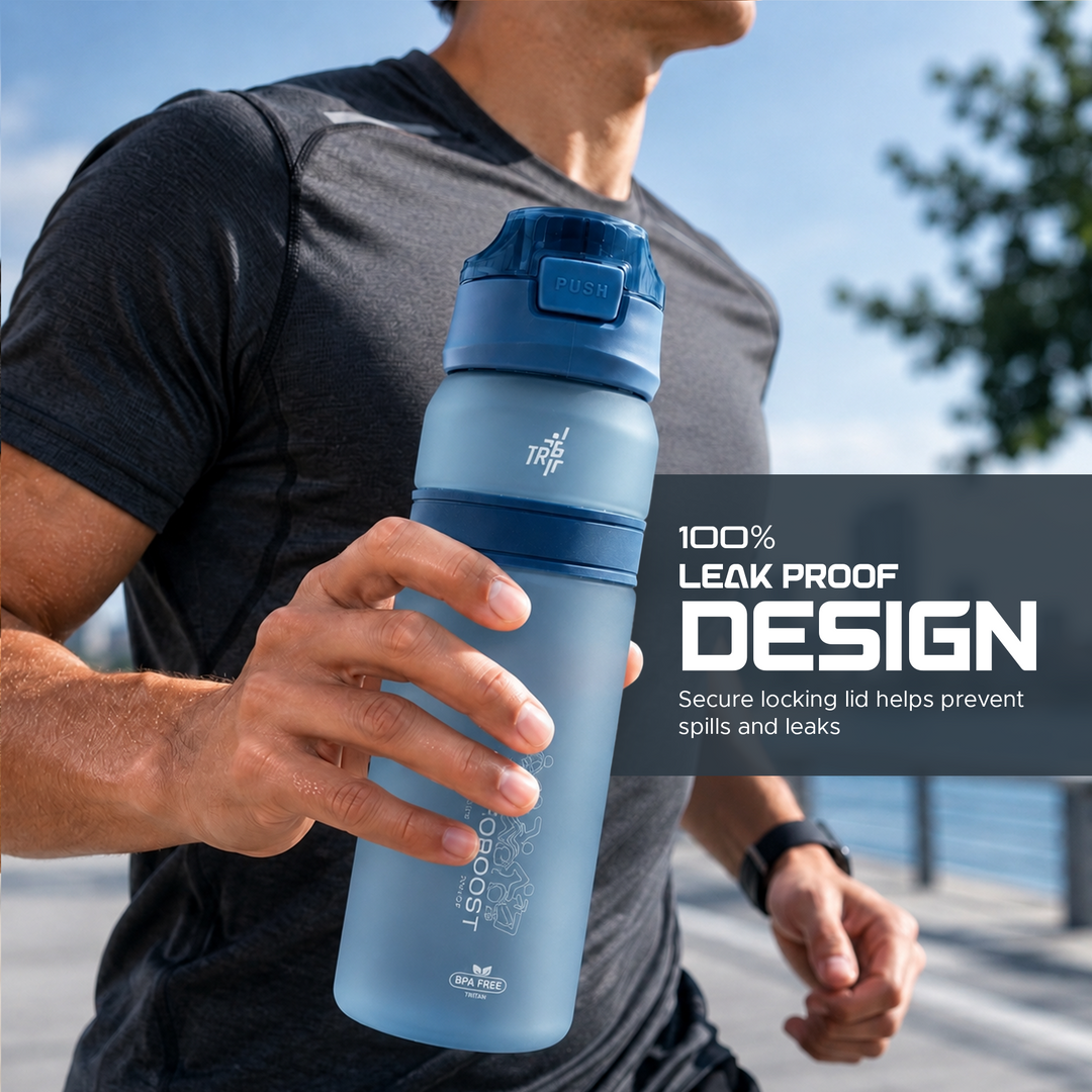 TR6 Hydra Boost Active Frosted Bottle BPA Free Tritan Sports Bottle with Secure Flip Lock Lid Leakproof, Durable & Stylish Ideal for Gym, Travel & Everyday Use 850ml