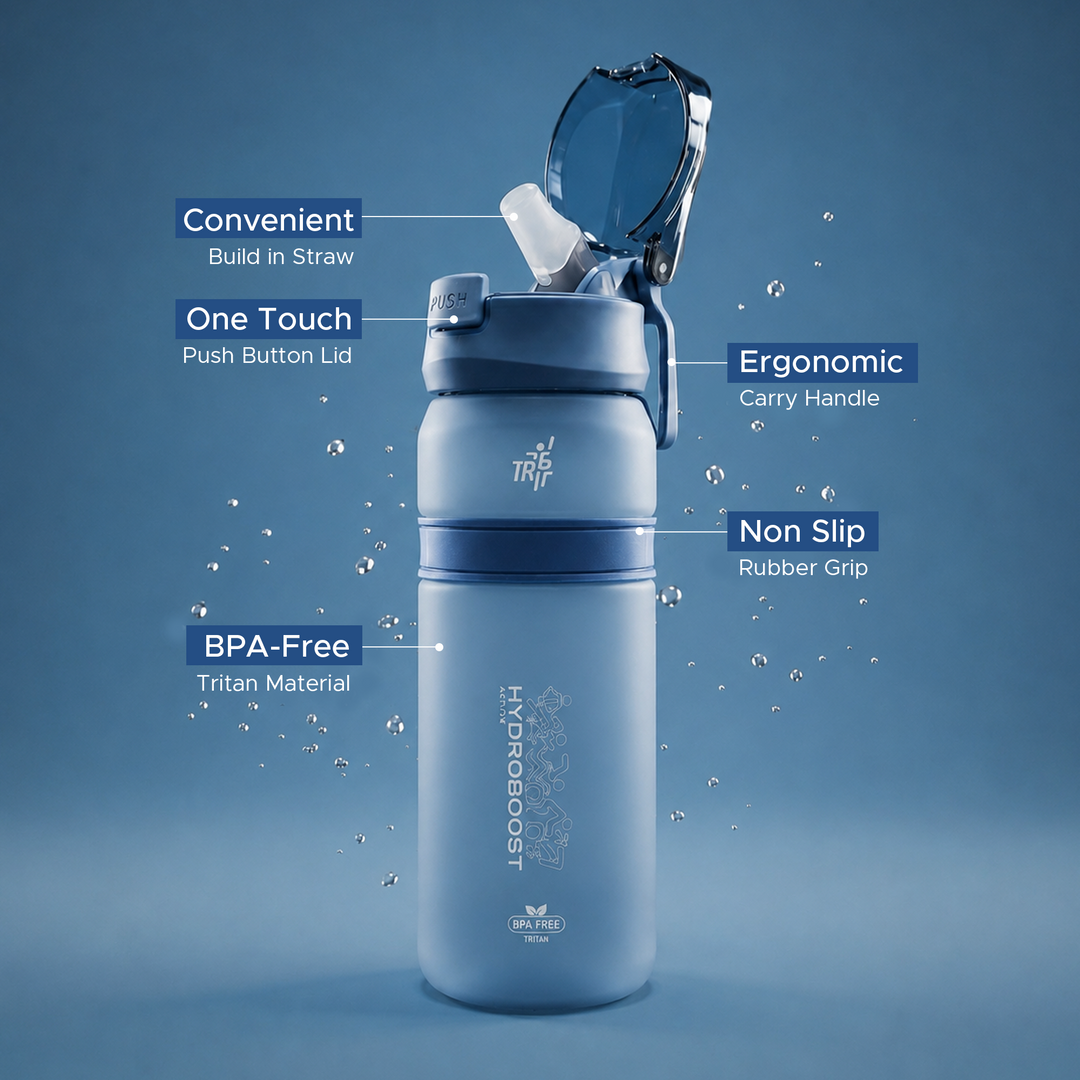 TR6 Hydra Boost Active Frosted Bottle BPA Free Tritan Sports Bottle with Secure Flip Lock Lid Leakproof, Durable & Stylish Ideal for Gym, Travel & Everyday Use 850ml