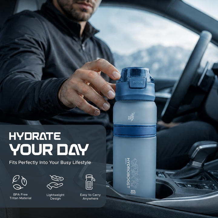 TR6 Hydra Boost Active Frosted Bottle BPA Free Tritan Sports Bottle with Secure Flip Lock Lid Leakproof, Durable & Stylish Ideal for Gym, Travel & Everyday Use 850ml