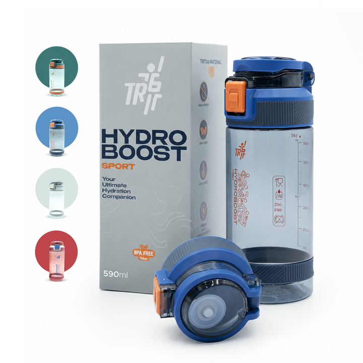 TR6 Sport Clear Gym Water Bottle 590ml BPA Free Leak Proof Flip Lock Lid Temp Resistance 10°C to 80°C Carry holder Hydration Bottle for Fitness Office Travel School & Daily use 580ml